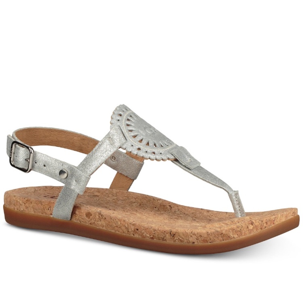 New!UGG Ayden Footbed logo slingback thong sandals - Picture 3 of 7